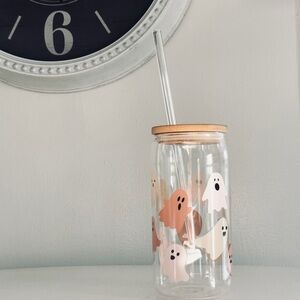 Sweet Water Decor, Ghost Print Can Glass Tumbler 17oz